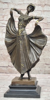 Handcrafted Bronze Art Deco Statue | Striking Home Decor Accent | Chiparus Sale
