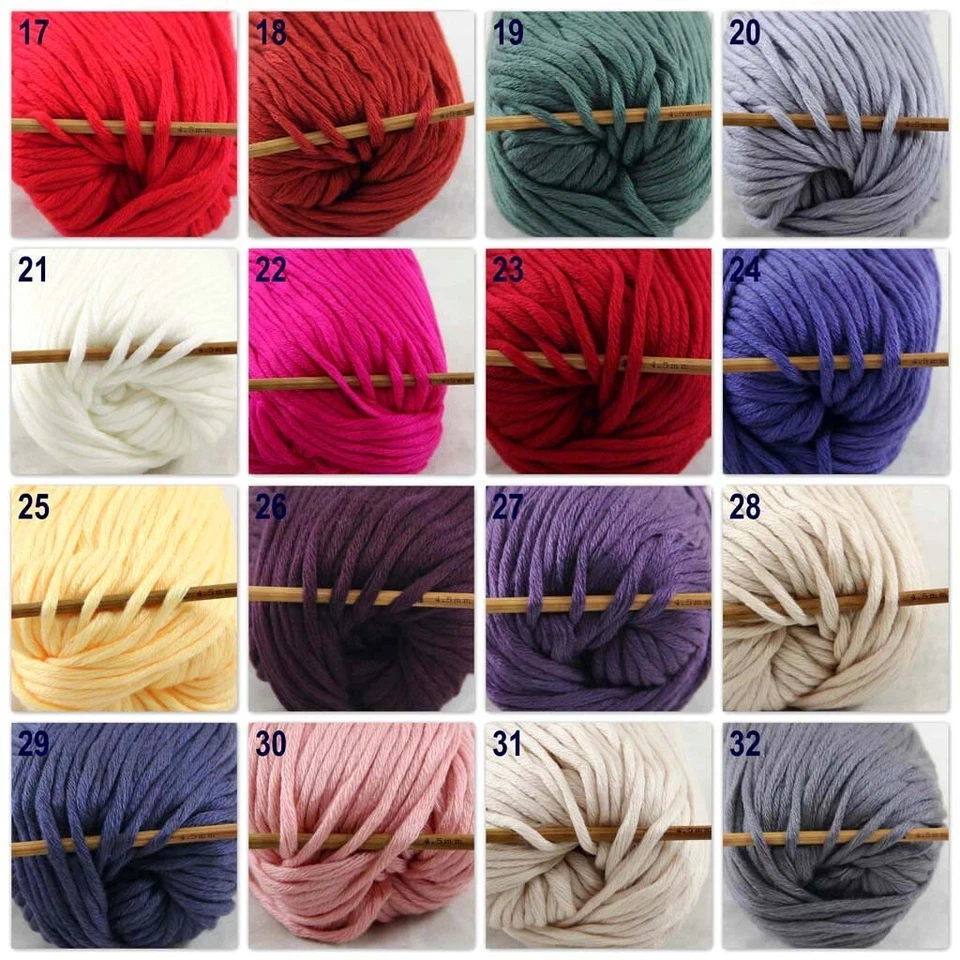 SALE soft new 1 Ball X 50g Special Thick Worsted 100% Cotton HAND Knitting Yarn - Image 3 of 4