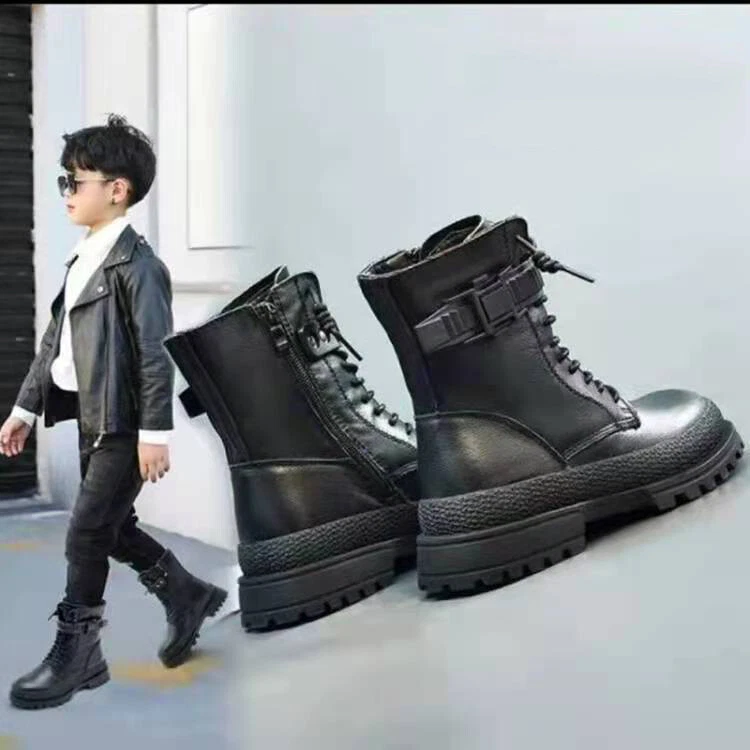 Children Girls Winter Warm Plush Velvet Short Boots Boys Round Toe