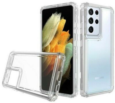 For Samsung Galaxy S21 ULTRA 5G Hard Hybrid Armor Full Body Case  CLEAR