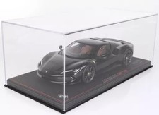 BBR 1/18 Ferrari 296 GTB Black 1250 Gloss Diecast Car with Case P18210E2V