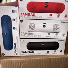 NEW iHip wireless bluetooth speaker JAMBAR 30' range blue usbcharging AUX CABLE