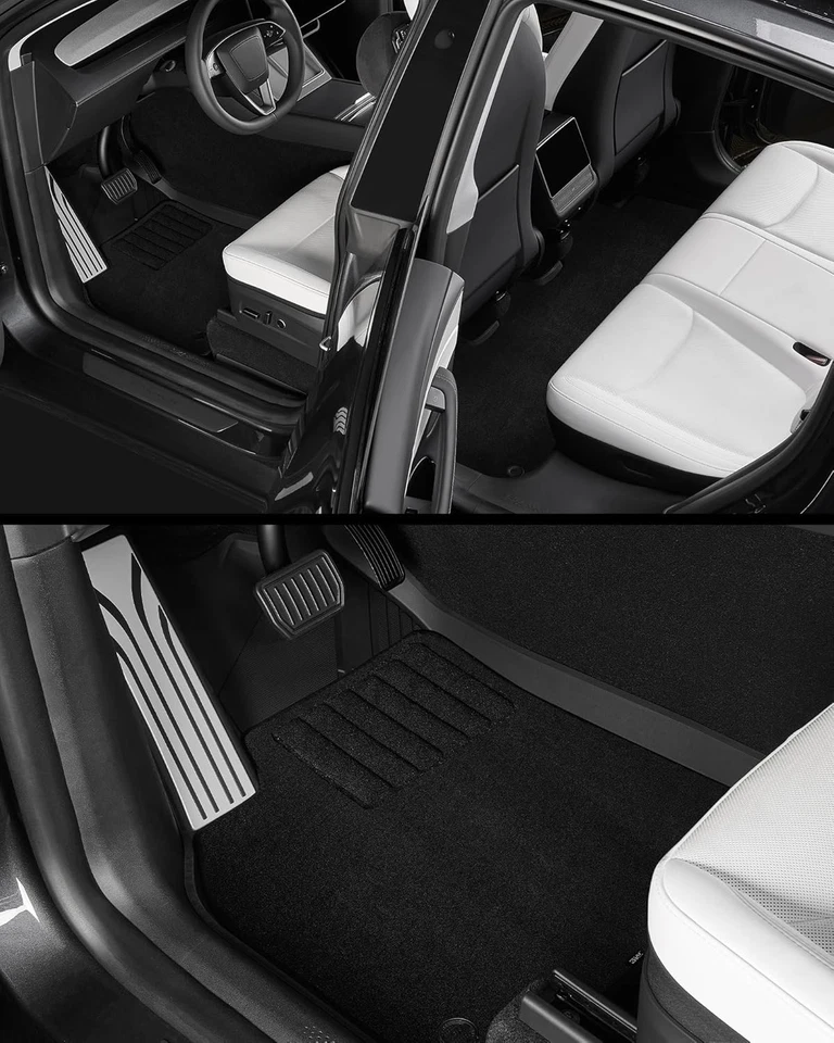 Alfombrillas y alfombrillas 3W para enebro Tesla modelo Y 2025-2026 con pedal mental Foto 3 de 4
