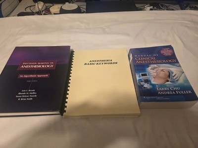 ANESTHESIOLOGY: TEXTBOOKS/ LEARNING GUIDES, LOT OF 3: ATT: STUDENTS! FREE SHIP!.