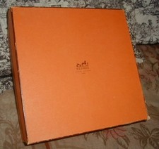 Hermes Paris Storage Box 38 36 15 cm Birkin Kelly Light Wear,Clean,Orange,empty