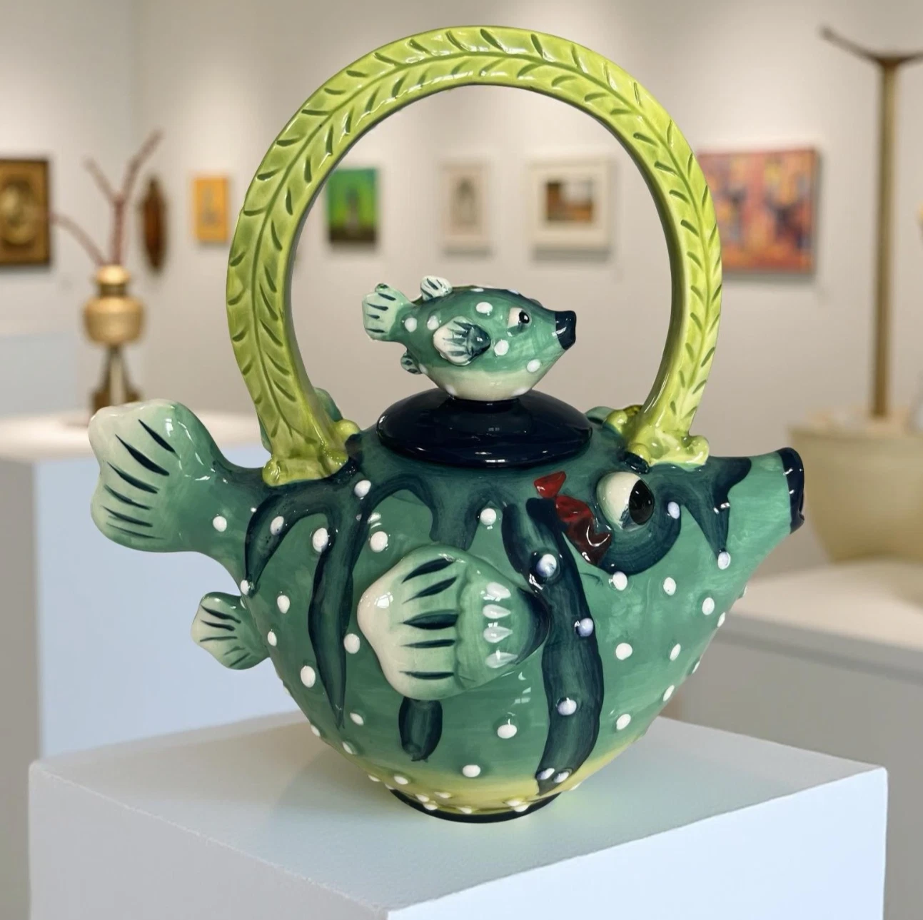 Blue Sky Clayworks Puffer Fish Teapot - Thumbnail 4