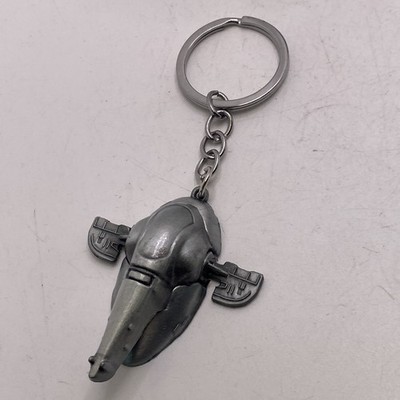 Boba Fett Ship Silver Star Wars Keychain 