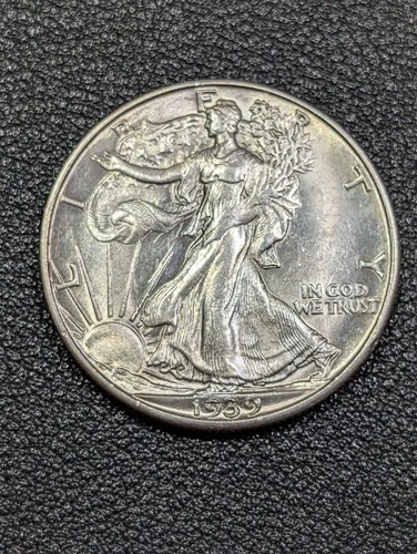 1939-D Silver Walking Liberty 50C **GEM BU!** - Old Glory C&C Weekly 1c Auction!