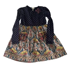 Matilda Jane Girls Rowan Friends Forever Polka Dot Bow Floral Dress 10