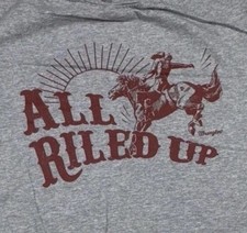 Wrangler All Riled Up Western Rodeo T-Shirt Bucking Bronco Adult Size XL Cowboy