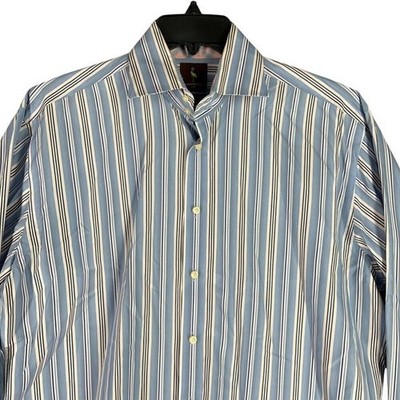 Tailorbyrd Shirt Mens Large Regular Fit Button-Up Long-Sleeve Long Staple