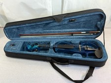 Cecillo Full Size 4/4 Electric Violin Blue Solid Wood 2000's With Case and Bow