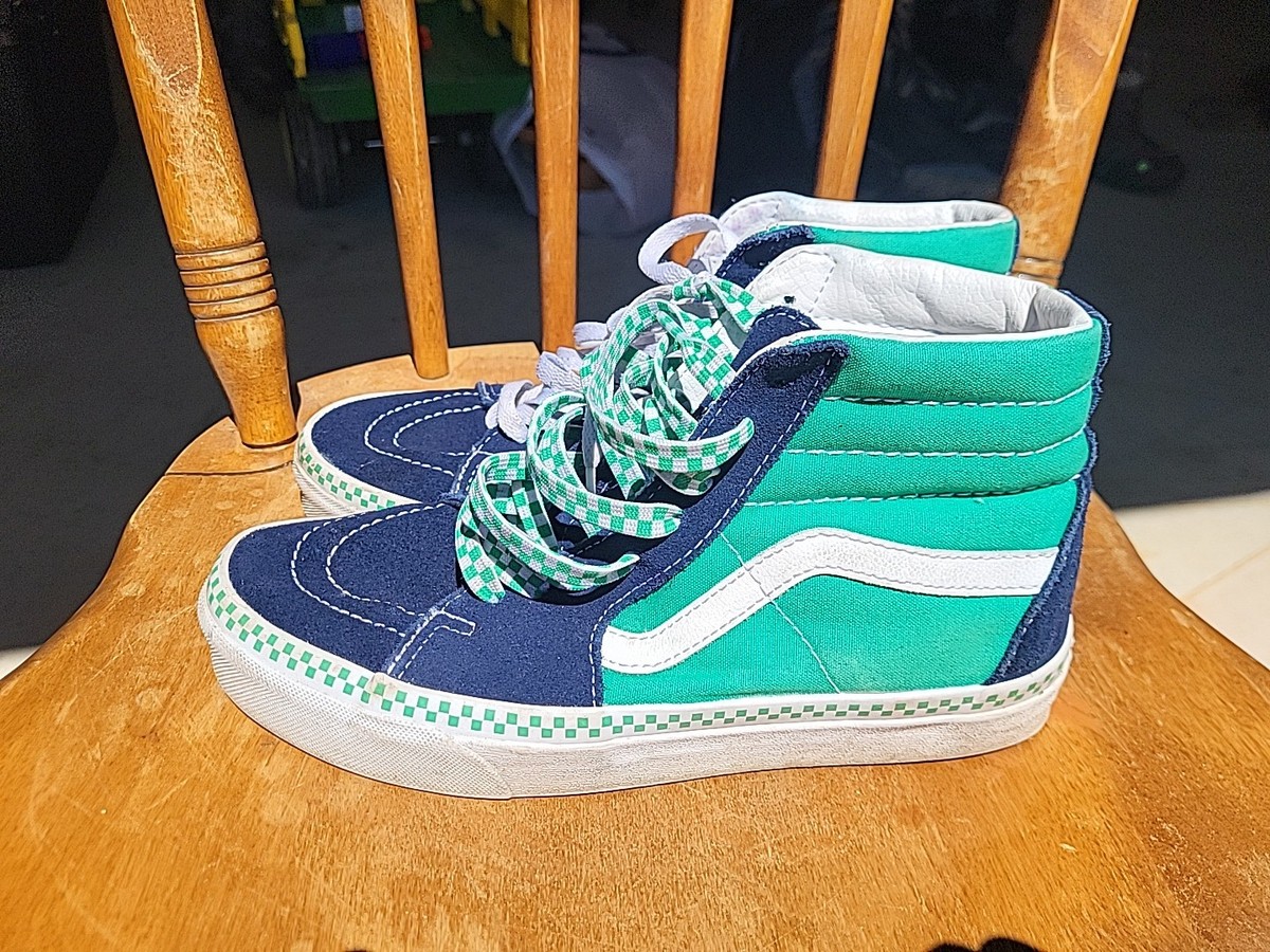 VANS ORIGINAL WORLD'S #1 SKATEBOARD SHOES 6.5 W8 Green Checkered