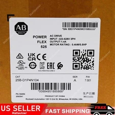 Sealed AB 25B-D1P4N104 PowerFlex 525 0.4kW (0.5Hp) AC Drive US Free Tax