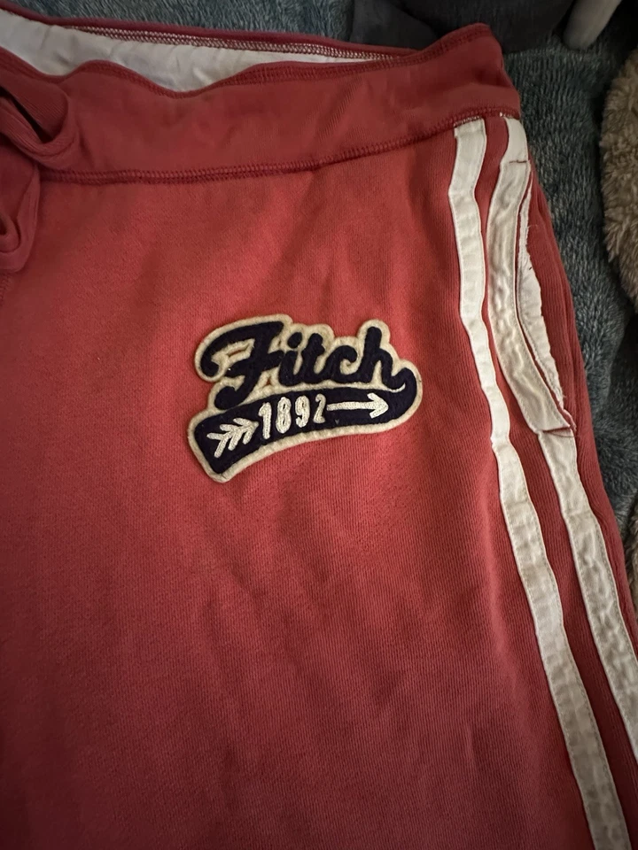 Vintage Abercrombie & Fitch Sweat Shorts Men's Medium Red Y2K Embroidered Logo - Image 2 of 3