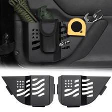 Metal Front Storage Pocket Fit for Wrangler JK, Upgrade Door Side Insert Stor...