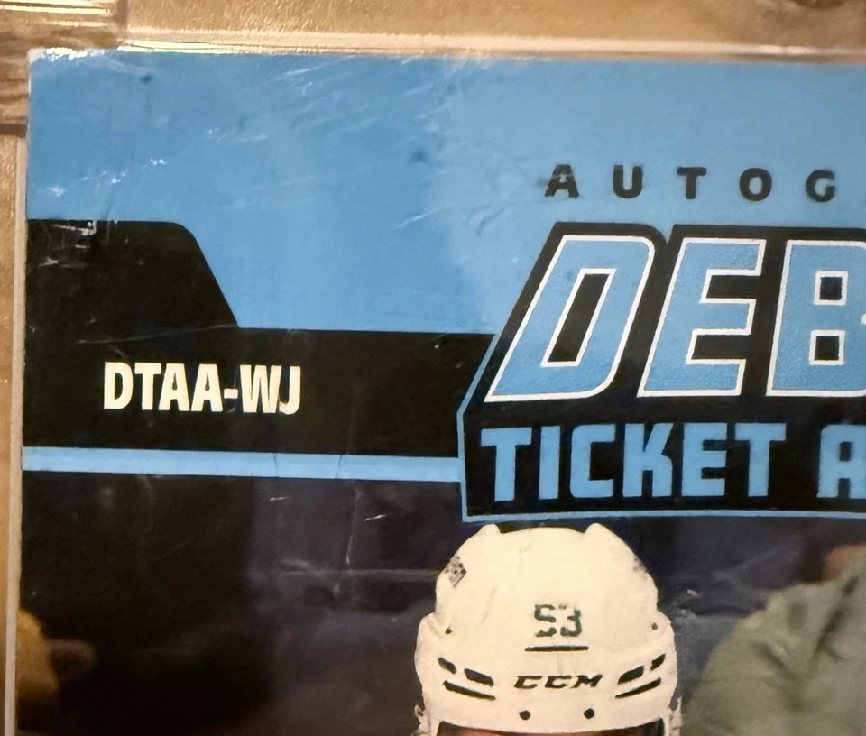 2022-23 Wyatt Johnston Credentials Debut Ticket Access Rookie Auto Blue RC 15/15 - Image 4 of 4