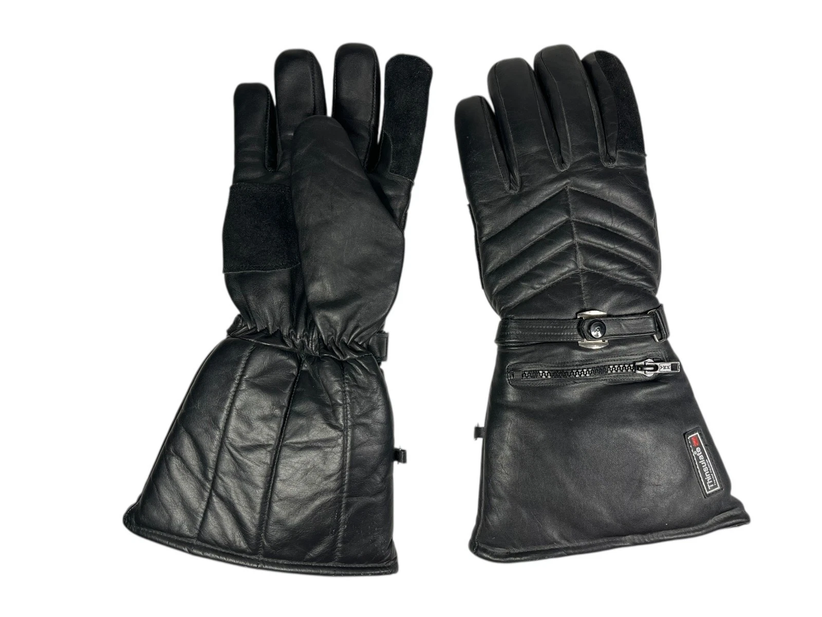 THINSULATE 3M Thermal Black Warm MOTORCYCLE GLOVES Winter Biker Ski Hike Men's M