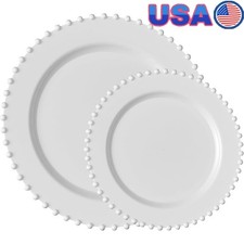 Elegant Disposable Plastic Plates Weddings Parties Events Durable Food Safe New