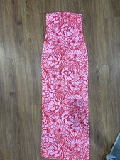 Pretty Little Thing PLT Pink Floral Strapless Bodycon Dress Size 6 Lightweight