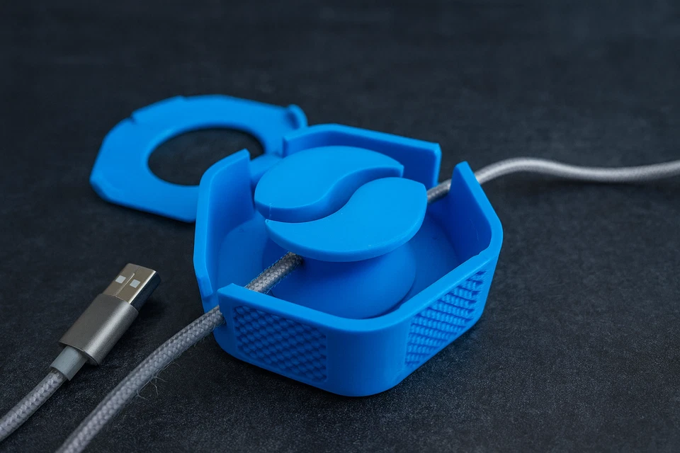 Portable Cable Organizers/Winders - 3D Printed (2 PACK) (Blue) - Image 2 of 3