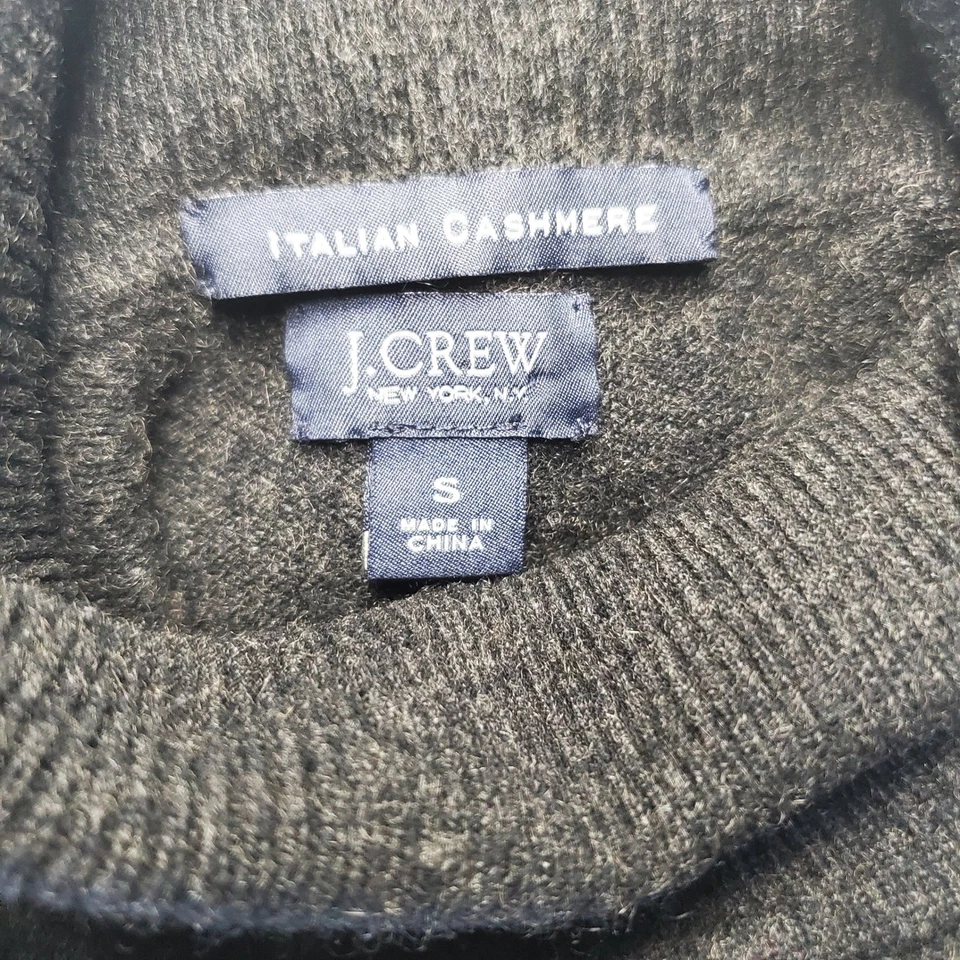J. Suéter Crew Italiano Cachemira Cuello Alto Gris Carbón Talla Pequeña Lujo Foto 2 de 4