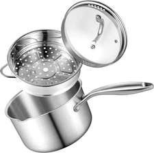 Large Capacity Sauce Pan For Cooking With Handle Double Layer Steaming Pot