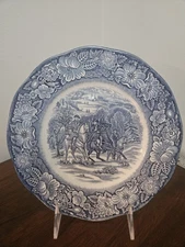 Staffordshire Liberty Blue Washington At Valley Forge 8 3/4"  Salad Plate - EUC