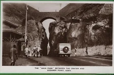 Vintage Photo RPPC Postcard Main Pass between Crater Steamer Point Aden Yemen