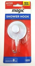 Magic Shower Hook Plastic Suction Holds Up To 8 LBS 20032 GP 24350