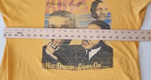 1987-1990 Martin Luther King His Dream lives on Vintage T-Shirt Gold XL - Picture 12 of 22