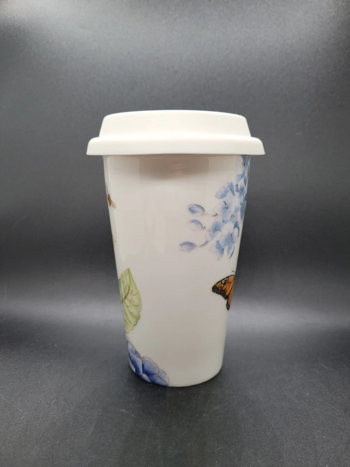 Lenox Butterfly Meadow Travel Mug  Coffee Cup Tumbler with Silicone Lid 8 oz - Image 2 of 4