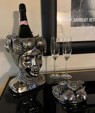 Carmen Miranda Fruit Hat - Ice Bucket Champagne Wine Cooler - Silver Aluminium