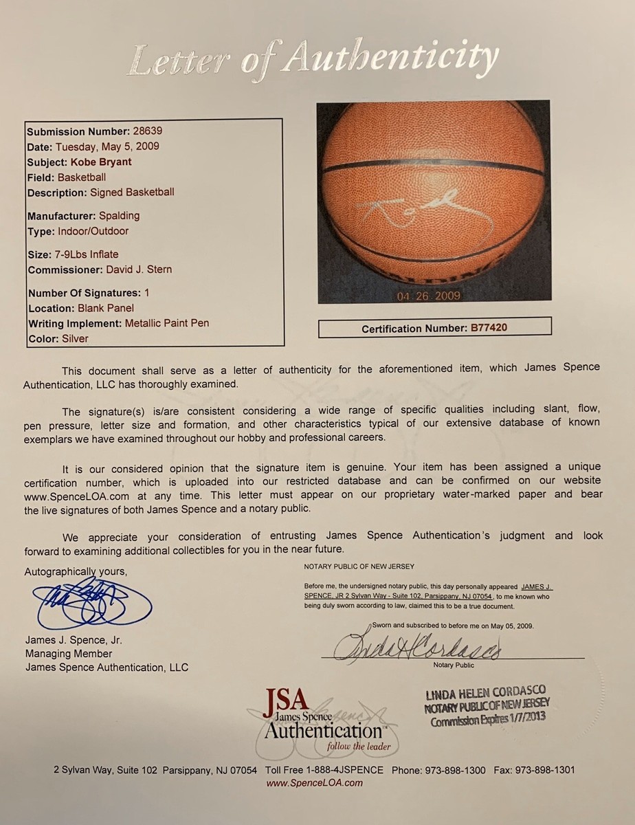 Kobe Bryant Signed Spalding Indoor/Outdoor Basketball JSA | eBay