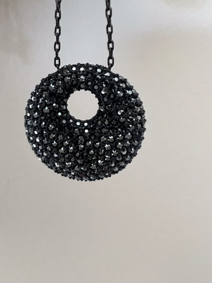 Подлинный Swarovski Jet гематит подвеска ожерелье - Изображение 4 из 4