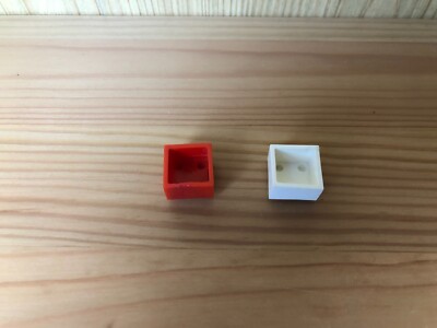 Lego 4x Brick 2 x 2 without Bottom Tubes bhol02 3003 rot weiß red white sehr alt
