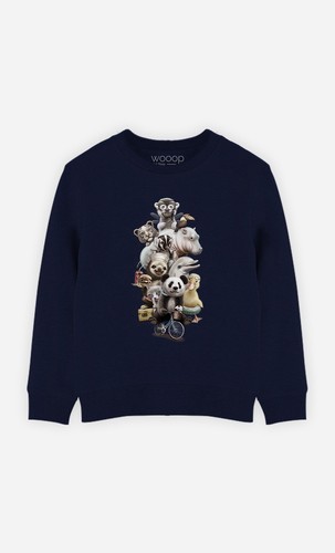 Children's Sweatshirt. Navy Blue. ZOO ESCAPE