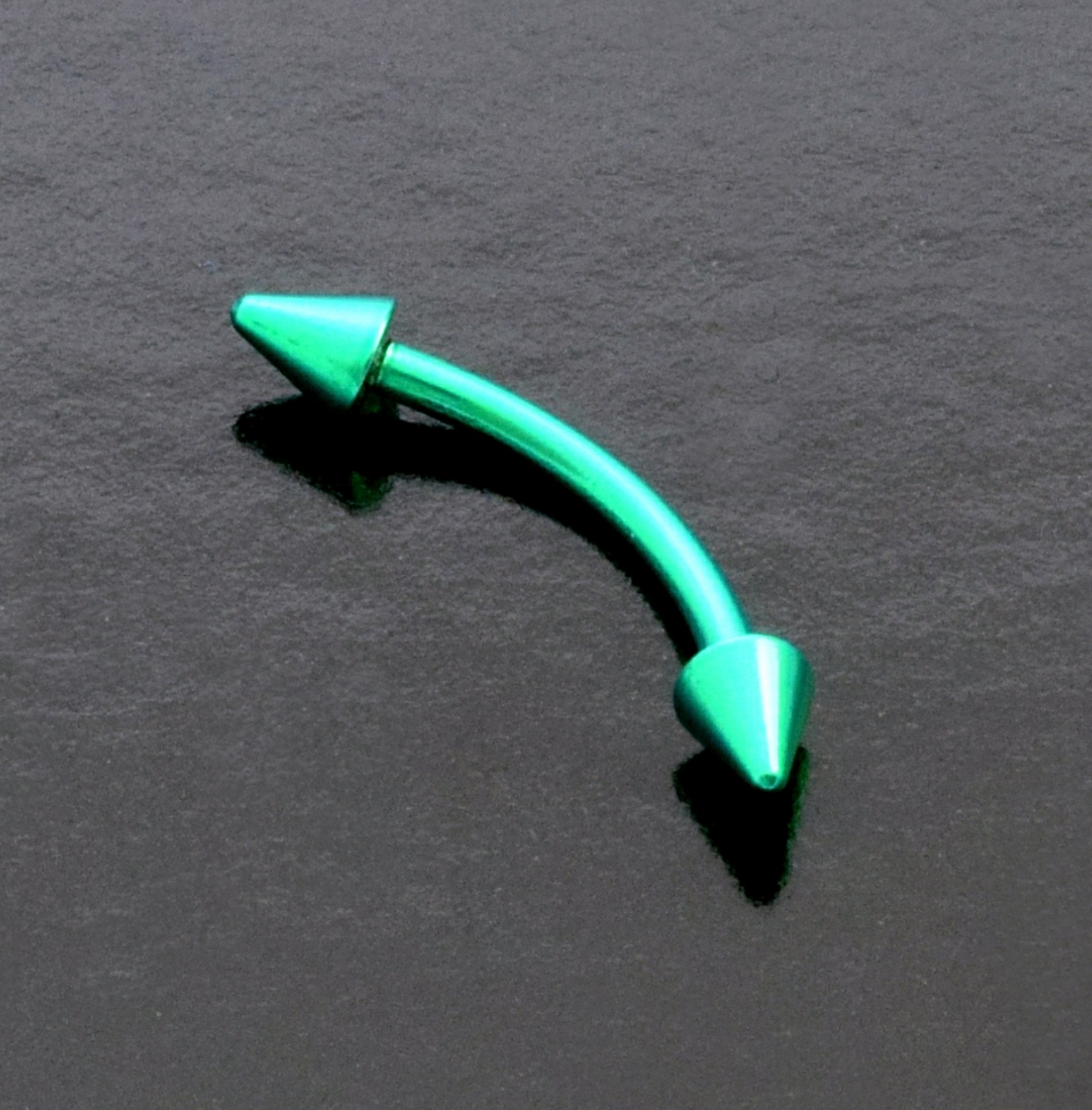 Eyebrow Bar Curved Anodized L/Green Rook Spiked Earring Tragus Barbell 16g 10mm