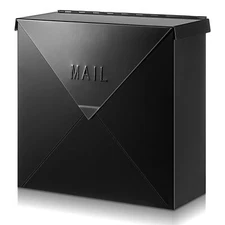 Wall Mount Mailbox for Outside 10 x 10 x 4 Inch Large Capacity Mail Box Metal...