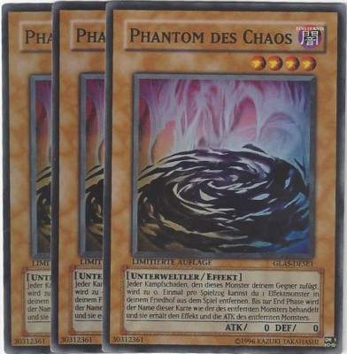 Yu Gi Oh! 8 Phantom des Chaos GLAS-DESE1 Limitierte Auflage Foil 3 Karten !
