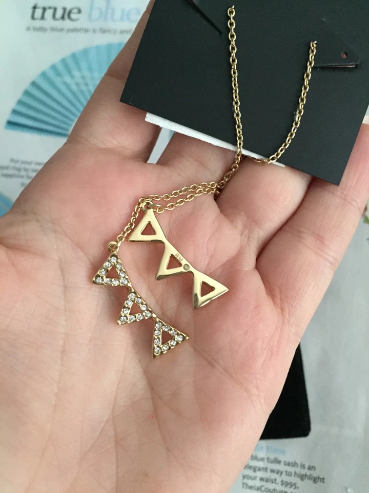 Pendientes Rebecca Minkoff 4" Largo con Cristales Chapados en Oro 12k 100% Auténticos NUEVO Foto 3 de 4