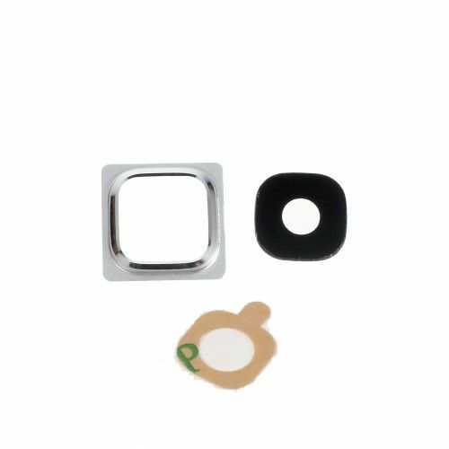 Kamera Glas Ersatz mit Rahmen Silber zu Samsung Galaxy S5 mini Camera Linse Lens