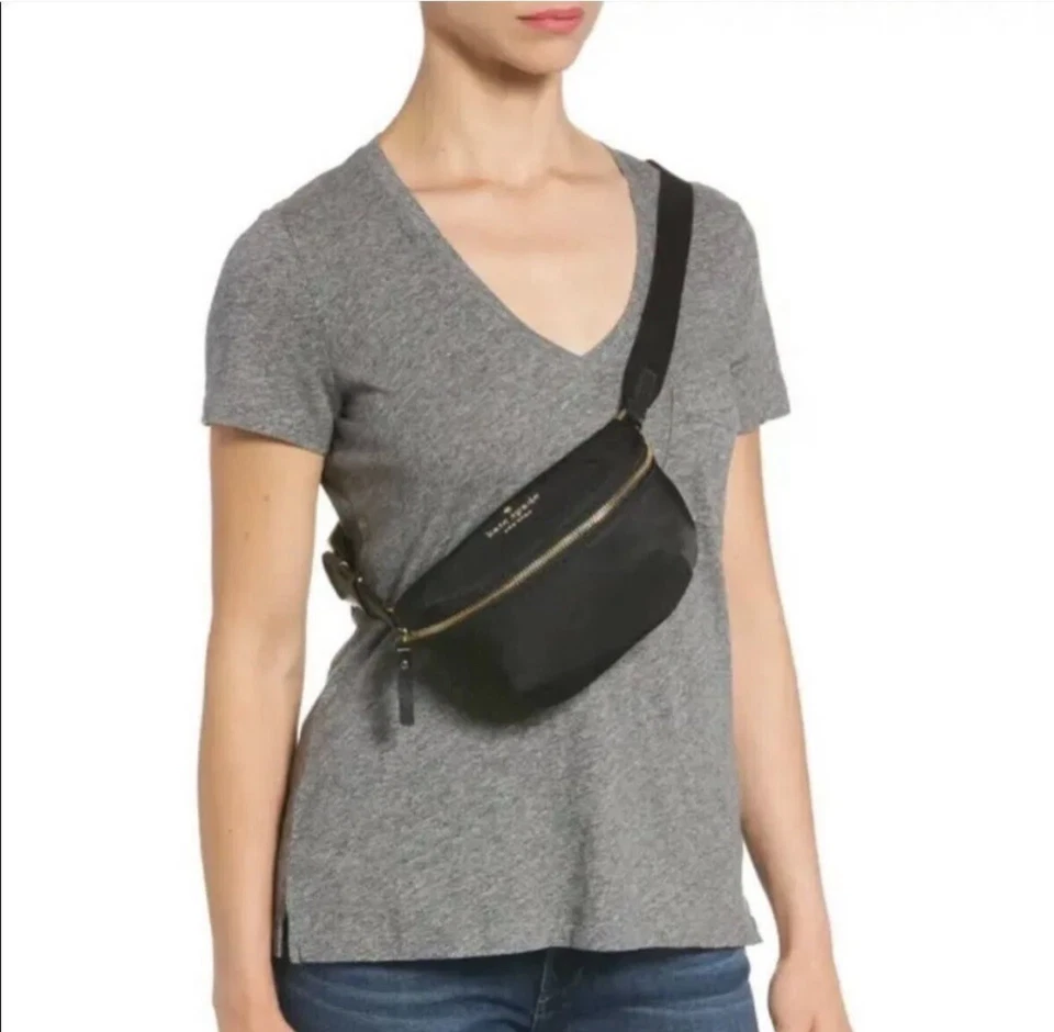 Kate Spade New York Watson Lane - Betty 尼龙皮带包 - 黑色 二手状况完好 — 第 2/4 张图片