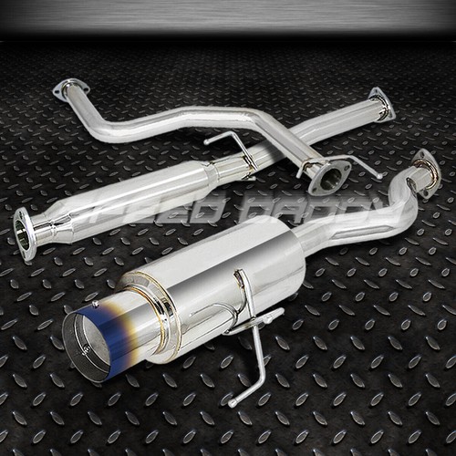 SS CAT BACK EXHAUST 4.5" BURNT TIP MUFFLER FOR 9600 CIVIC EK EJ EM