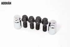 4Pcs W/ Key 12X1.5 Aodhan Cone Seat Locking Lug Bolts 23Mm Shank ( Black ) Fit