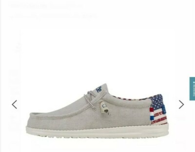 Hey Dude Wally Off White Patriotic Size 12 New Flag Dudes | eBay