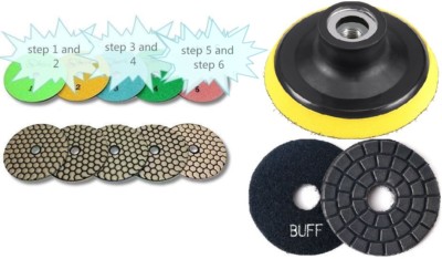 3'' Dry POLISHING Pad 6 Step + Finishing Buffer + backer marble ceramic granite