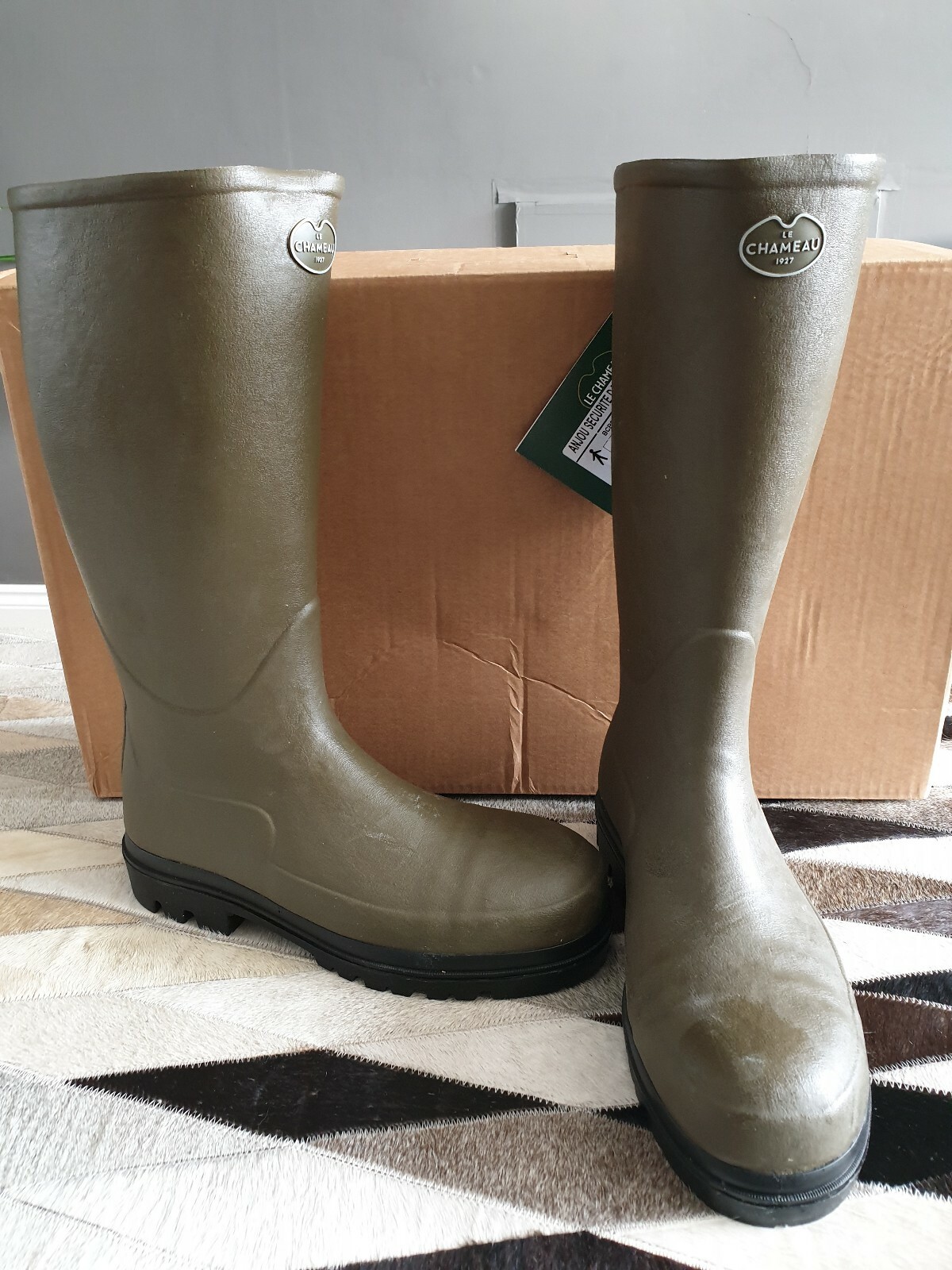 Le Chameau Anjou Securite Steel Toe Boots size 42 green Chameau SALE Le Chameau Anjou Securite Steel Toe Boots size 42 green Chameau SALE