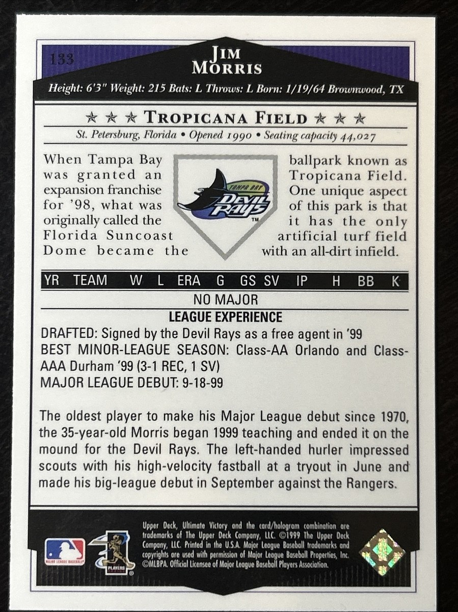 1999 Upper Deck Ultimate Victory Jim Morris Rookie Card 1999 Upper Deck Ultimate Victory Jim Morris Rookie Card