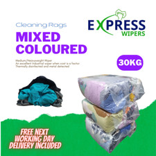 30kg Bag Mixed Coloured General Cleaning Rags Wipers Wiping Rags Cloths Bundle